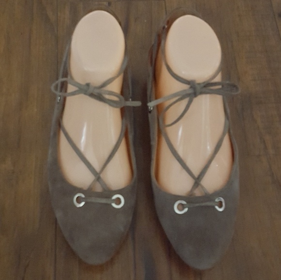 Halogen - Gray‎ Suede Nella Ghillie Flats - Picture 3 of 7